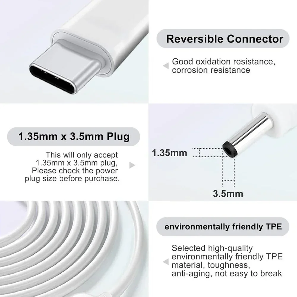 2-Pack Power Adapter Charger Cable Compatible with Ring Stick Up Cam Battery/Plu - Picture 2 of 6